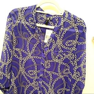 Chain link sheer blouse, size M